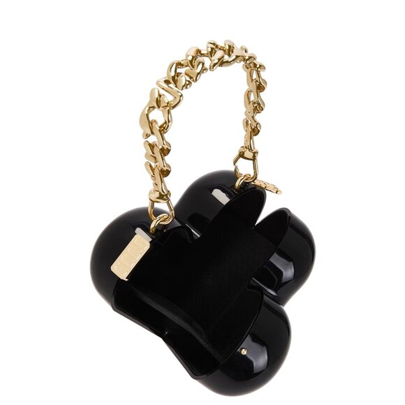 GCDS Heart Bag in Black New with Box Womens Gold Chain Mini Purse - Picture 6 of 14